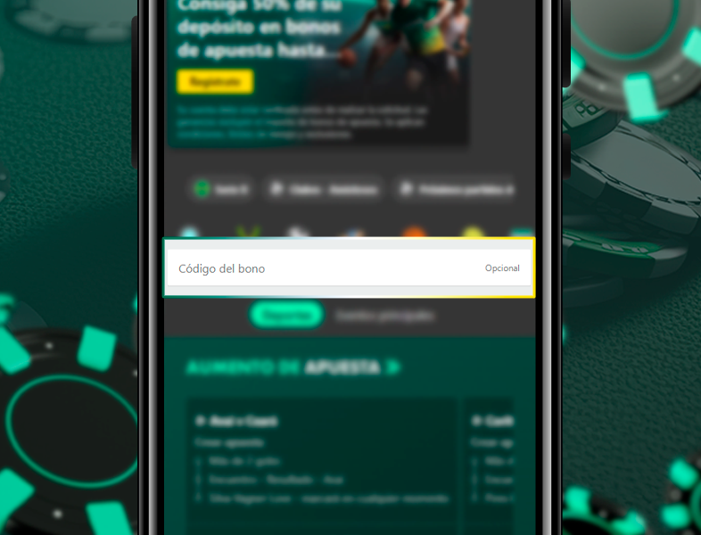 Introducir un código promocional en la aplicación