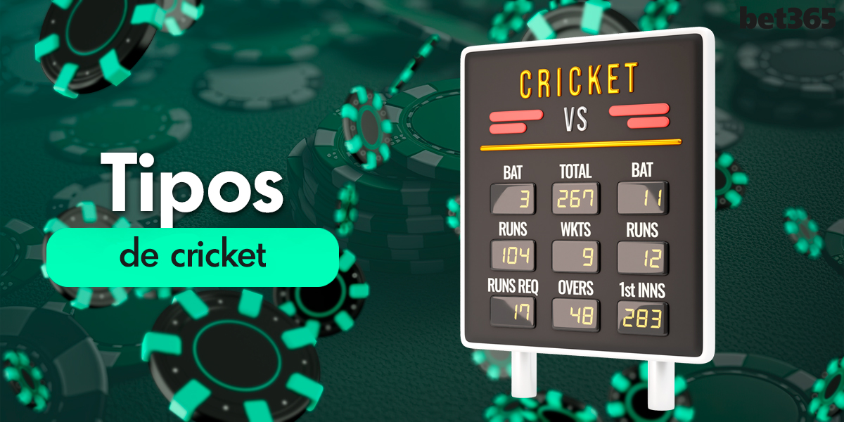 Tipos de cricket en Bet365