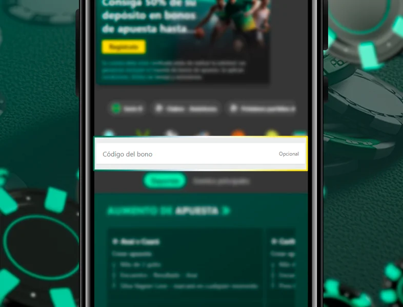 Introducir un código promocional en la aplicación